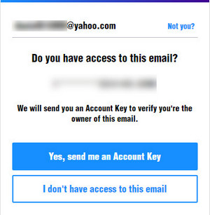 Konto nøkkel e-postadresse