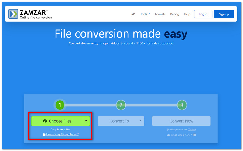 Click Choose Files