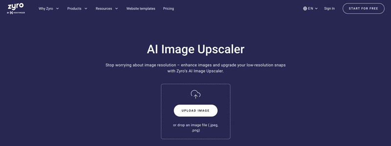 Co je Zyro AI Image Upscaler