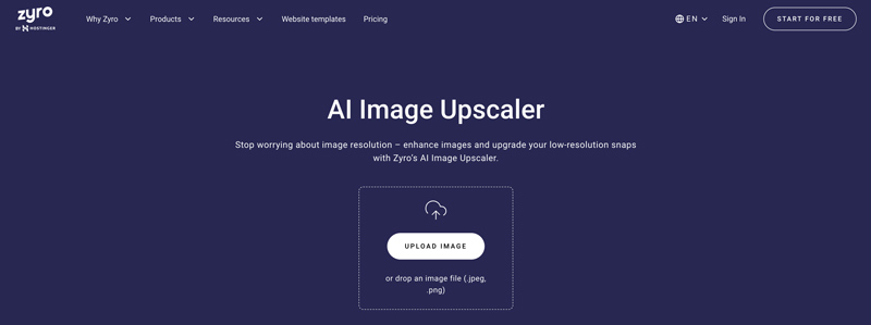 Cos'è Zyro AI Image Upscaler