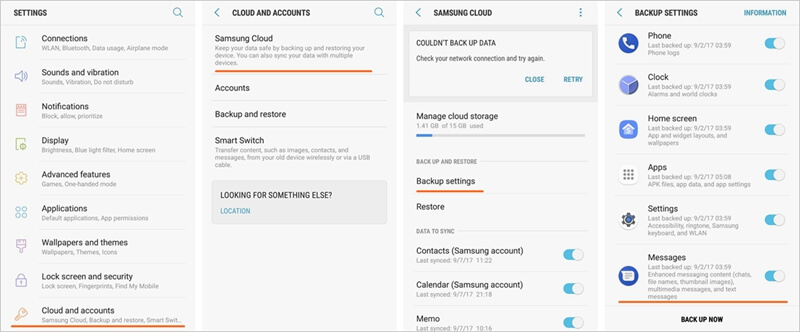 Tee Samsung Messages -varmuuskopio Samsung Cloudin avulla