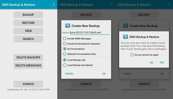 App di backup e ripristino SMS