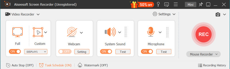 Scherm Recorder Interface