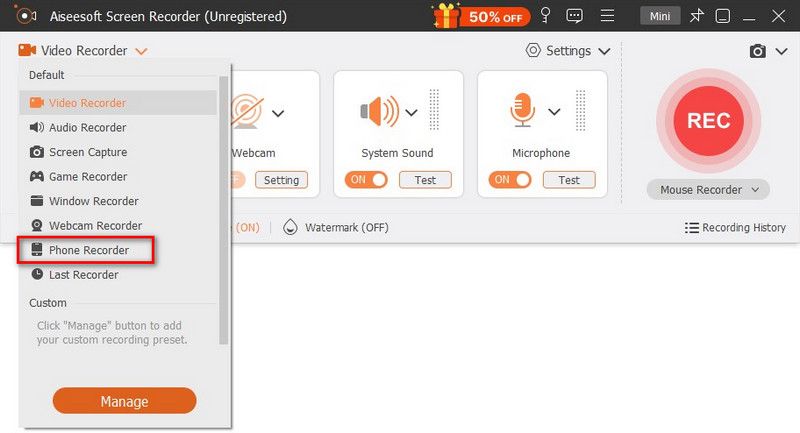 Audio Recorder Mikrofon Audio Opciók