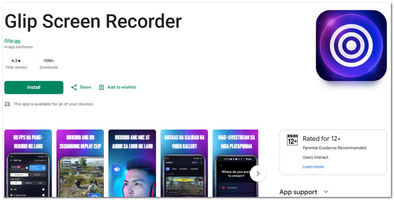 Glip Screen Recorder Android