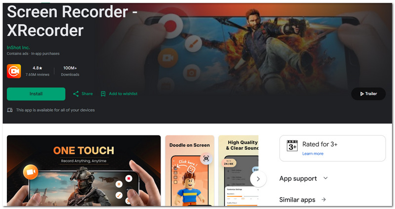XRecorder Screen Recorder Android