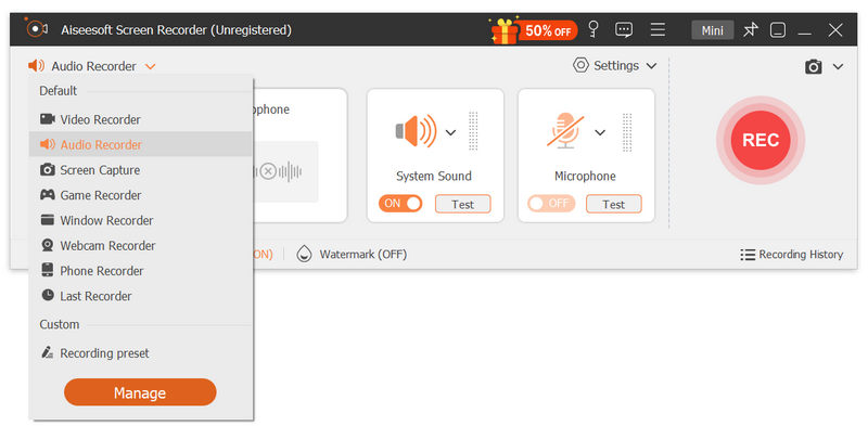 Starta SiriusXM Radio Recorder