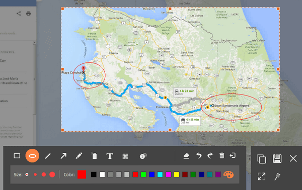 Rediger skjermbilde Google Maps på Windows 10/8/7