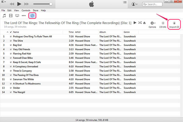 Import CD Audio Track to iTunes Library