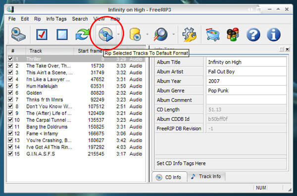 Rip CDA til MP3 med FreeRip