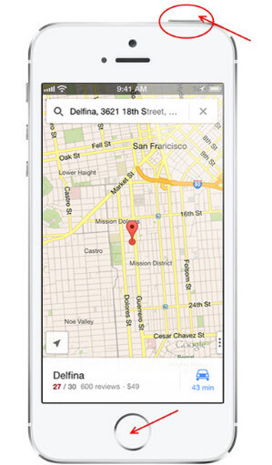 Screenshot Google Maps op iPhone