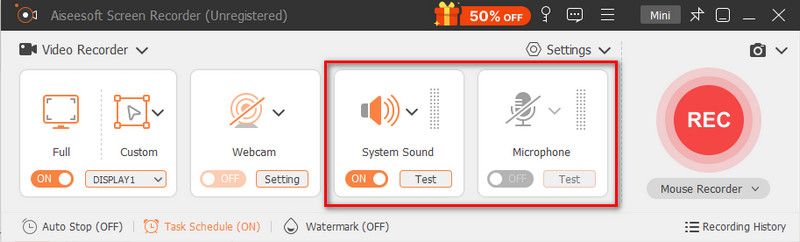 Set Recording Audio Settings