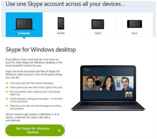 Skype-scherm opnemen en delen