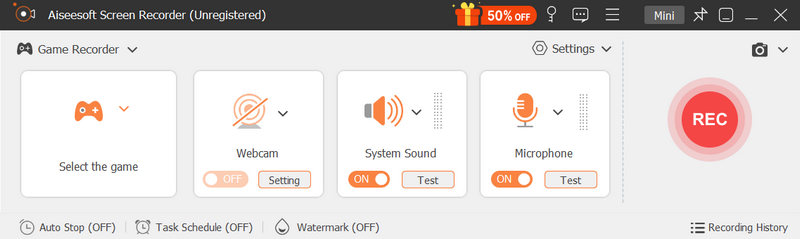 Attiva l'audio del sistema