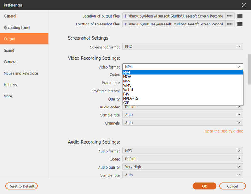 Video Output Format