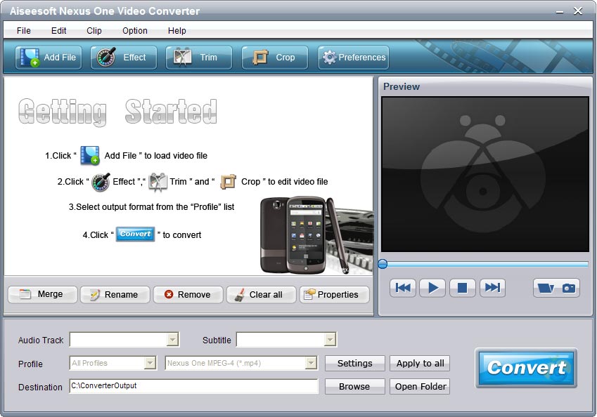 Aiseesoft Nexus One Video Converter screenshot