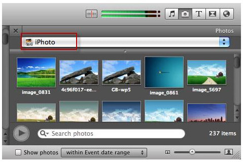 Přidat fotky pro Slideshow v iMovie