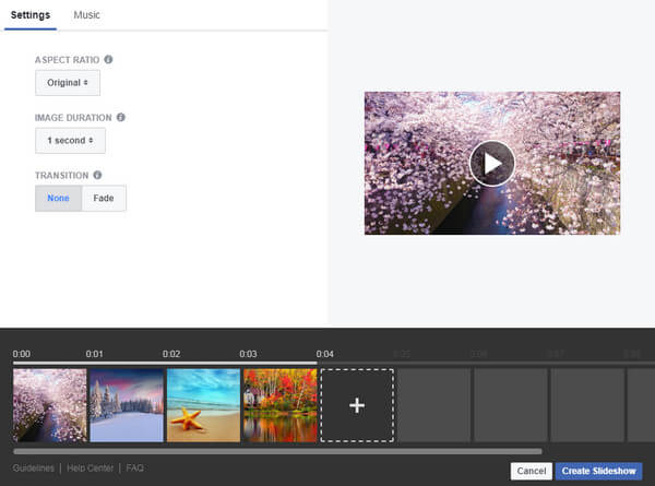 Create Slideshows on Facebook