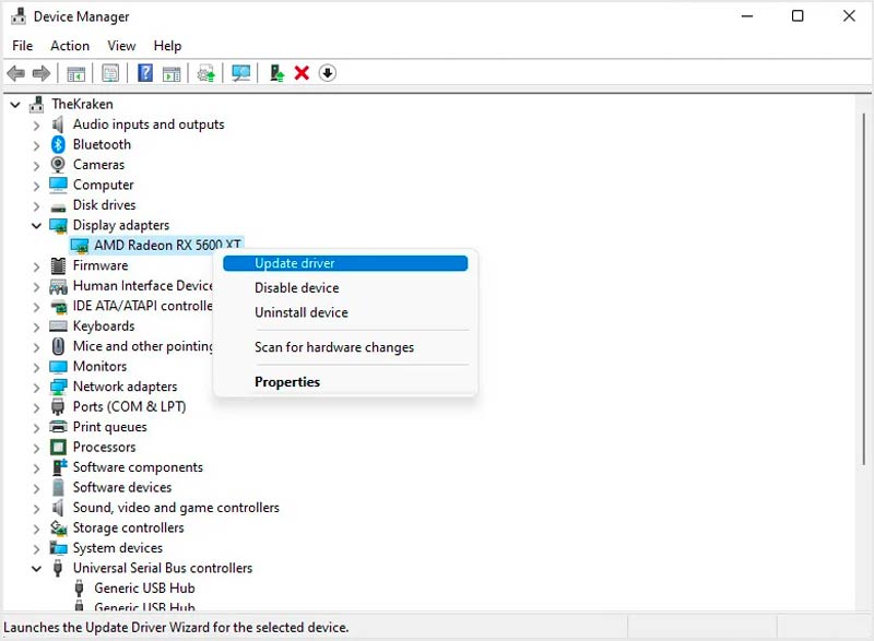 Päivitä näytönohjaimet Windows 11