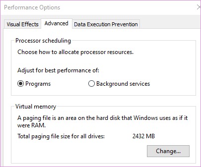 Change Under Virtual Memory