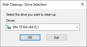 Disk Clean up Select Drive