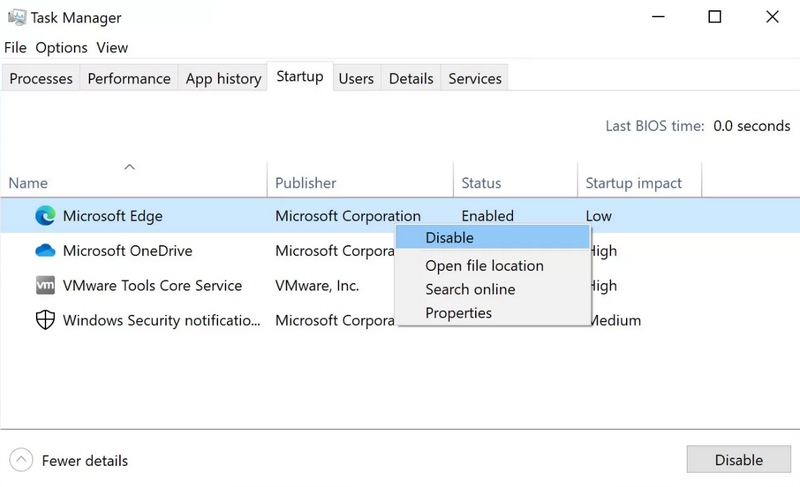 Task Manager Startup