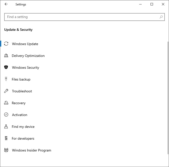 Windows Update Under Update And Security