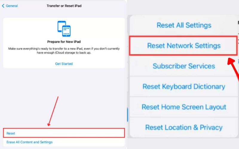 Tap Reset Network Settings