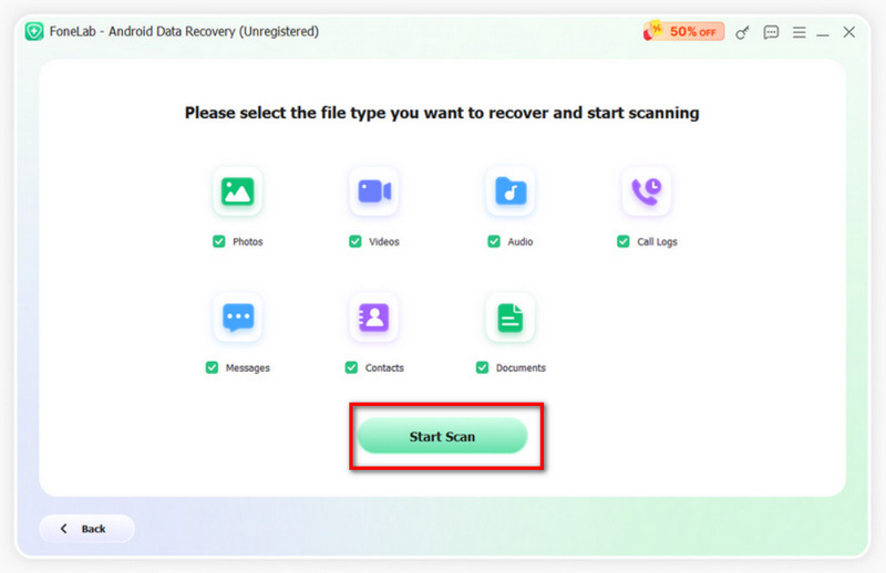 Hit Start Scan