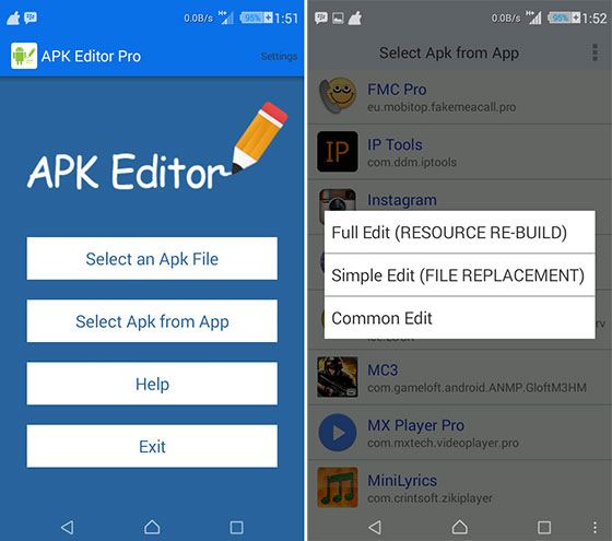 Εφαρμογή επεξεργασίας Apk