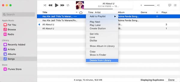 Elimina i duplicati di Apple Music