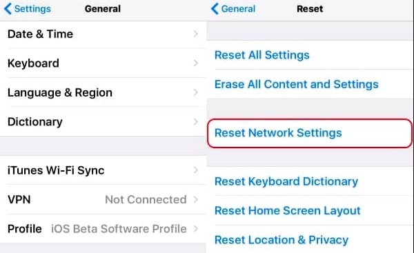 Reset Network Settings