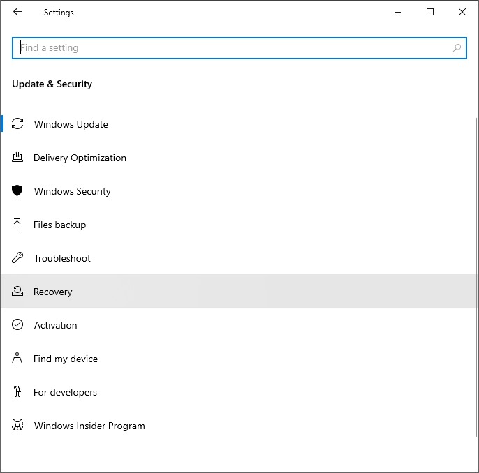 Recovery Under Windows And Security