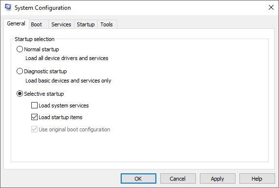 Selective Startup