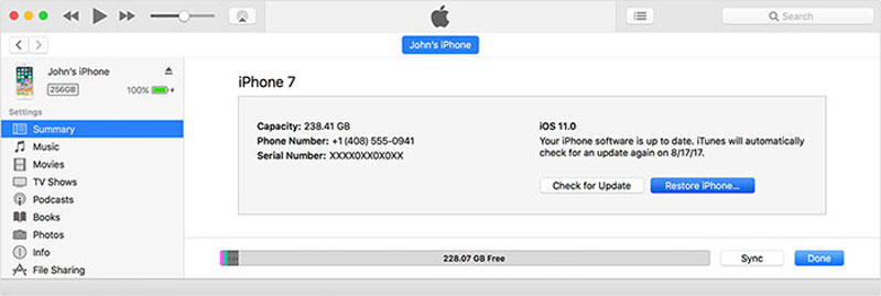 Iphone herstellen met iTunes
