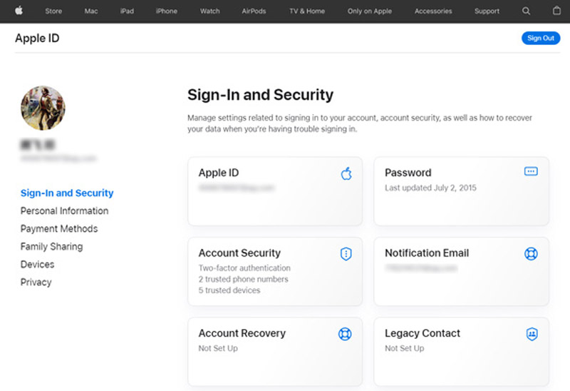 Apple ID Log på og sikkerhed
