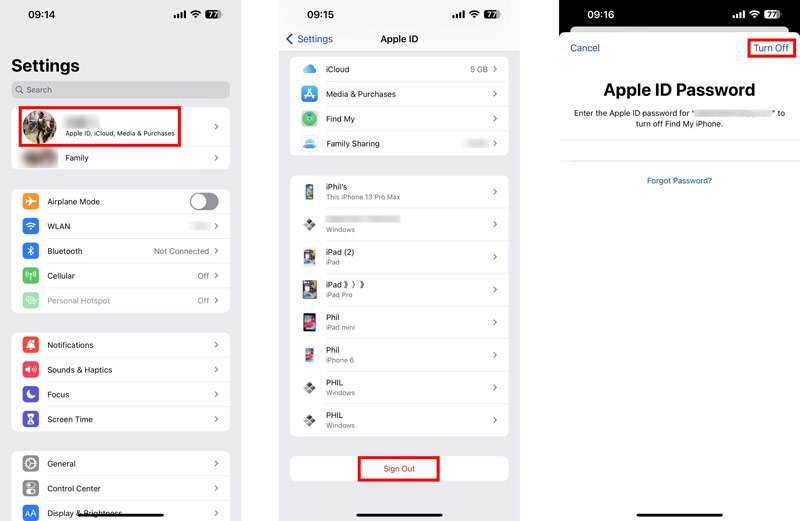 Jelentkezzen ki az Apple ID-ről iPhone-on