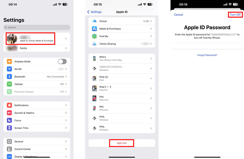 Esci dall'ID Apple su iPhone