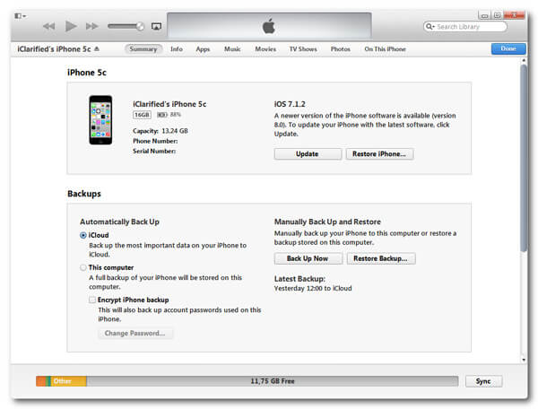 iTunes Opdatering