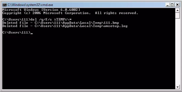 Use windows command prompt to delete files
