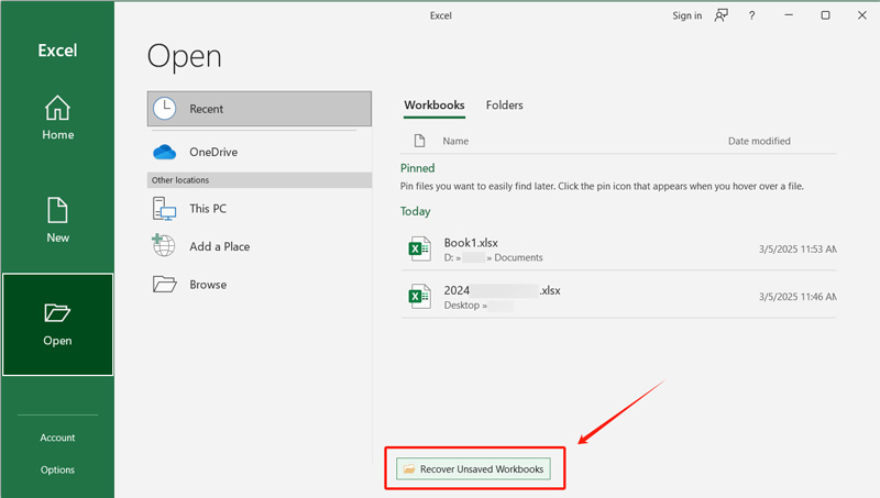 Recover Unsaved Workbooks Excel Autorecover