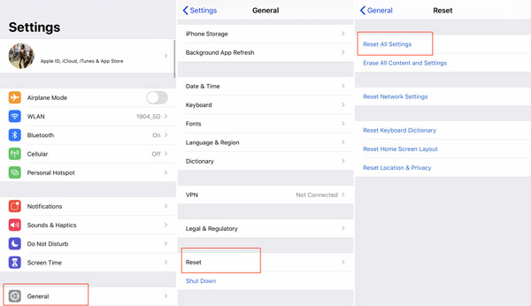 Reset All Settings iPhone