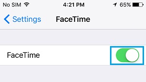 Включите FaceTime на iphone