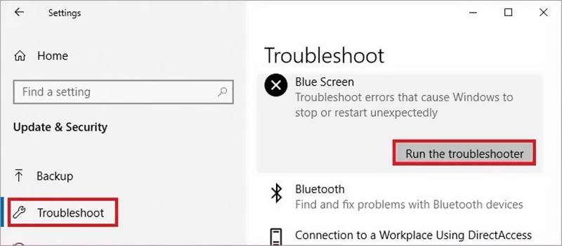 Run Blue Screen Troubleshooter On Windows