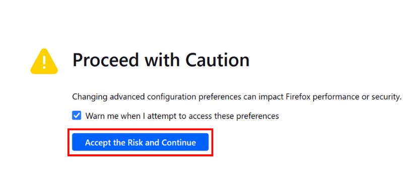 Click Accept The Risk And Continue