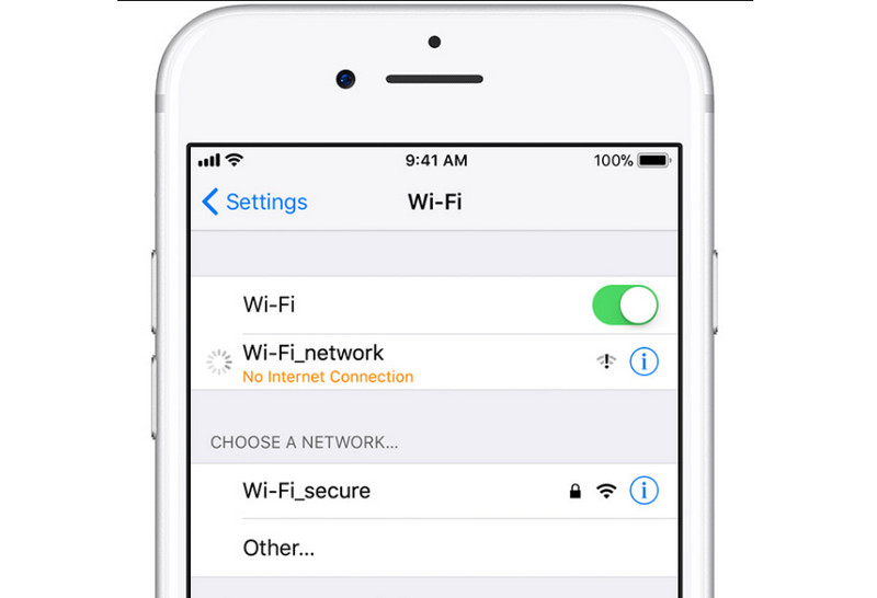 Zkontrolujte síť Wi-Fi Aktualizace iPhone se nezdařila
