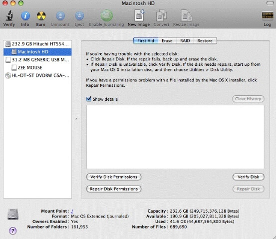 Repair Disk Permission