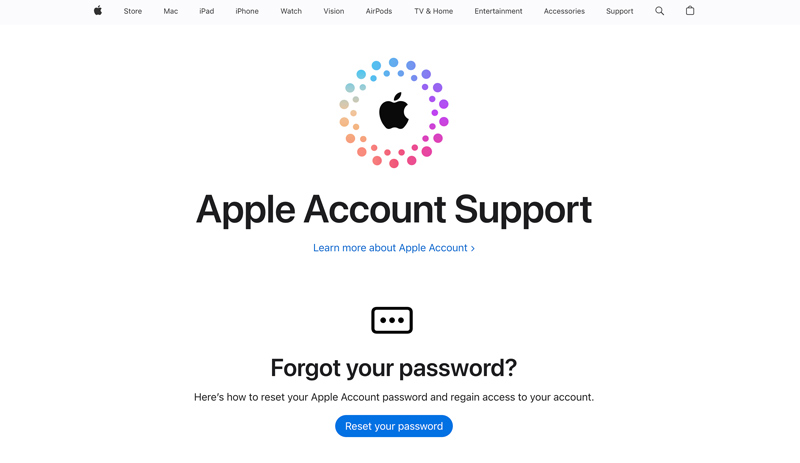 Apple Account Support Forgot Your Password
