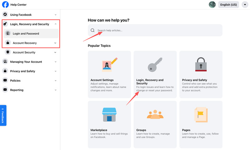 Facebook Help Center Login And Password