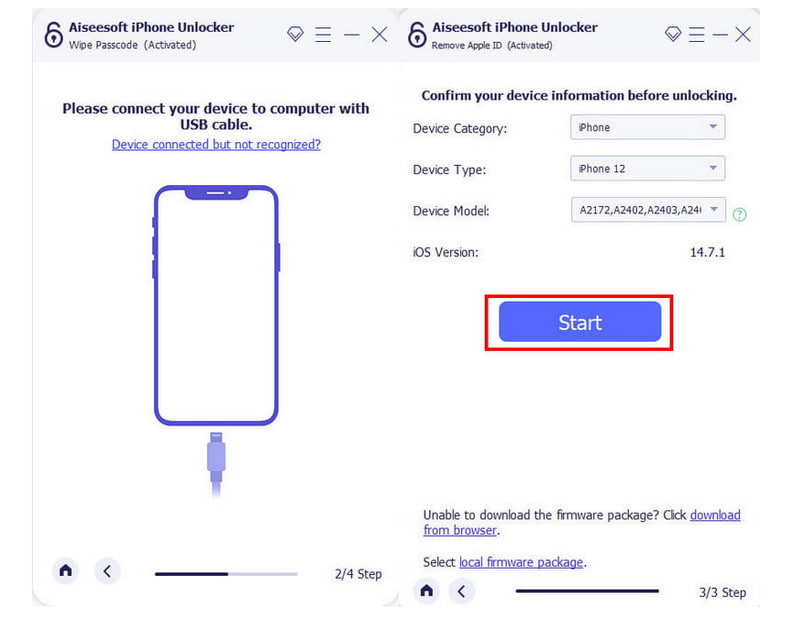 AiseseSoft iPhone Unlocker Connect -laite